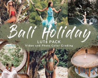 BALI HOLIDAY -  LUTs Pack  - Color Filters for Video and Photo editing in Final Cut, Premiere Pro, Filmora, Photoshop, LumaFusion