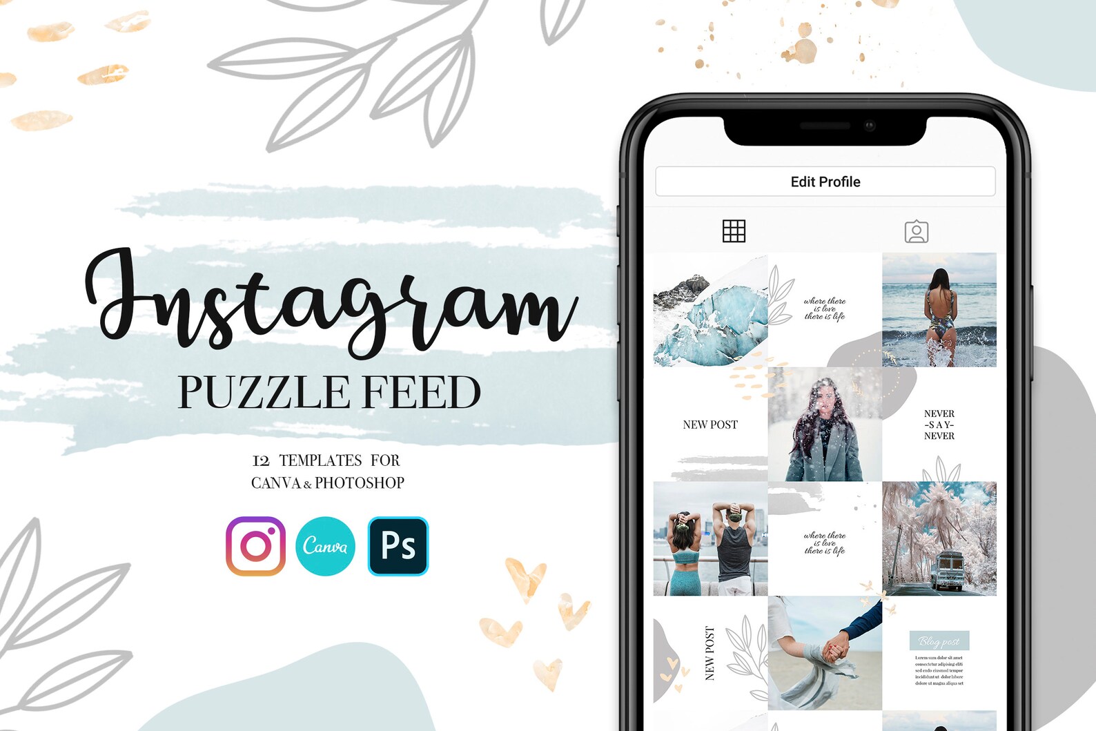 Instagram Puzzle Feed para Canva y Plantilla de Etsy España