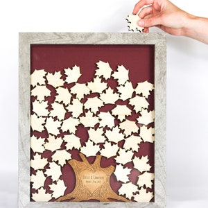 Personalized Wedding Tree Drop Box Guest Book Alternative Unique Guest Book Idea Custom Shadow Box Frame Guest Sign In Book image 1