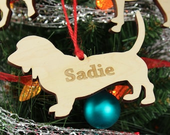 Personalized Wooden Dog Breed Cutout Ornament (Any Breed) For Christmas & the Home That Is Custom Engraved A Great Gift For a Dog Lover