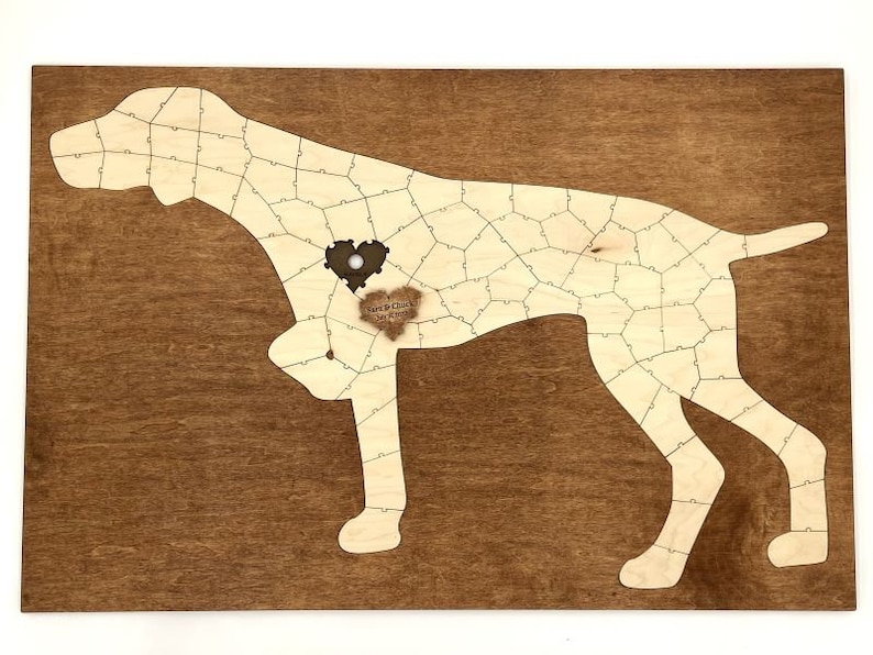 Dog Puzzle Guest Book Alternative Personalized Dog Breed Wooden Puzzle Wedding, Baby Shower, Anniversary, Birthday, Reunion Sign in Book image 1