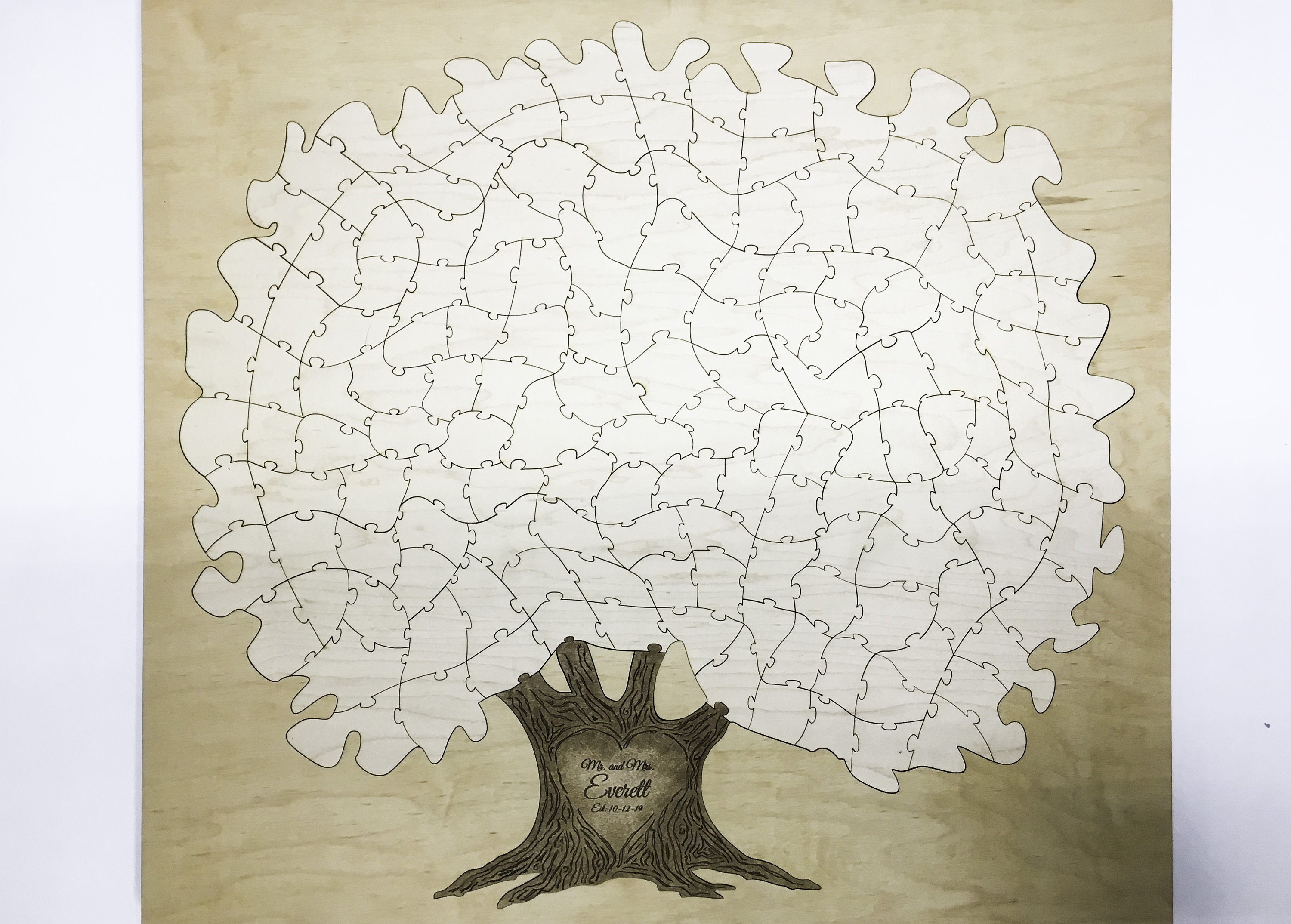 Textured Trunk Tree Puzzle Guest Book