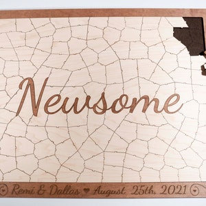 Last Name Wooden Puzzle Guest Book Alternative Unique & Personalized Wedding Guest Book Idea Sign In Book image 1