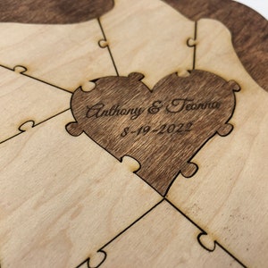 State Puzzle Guest Book Alternative Wooden Puzzle Personalized Guest Book Travel Guest Book Unique Map Guest Book image 6