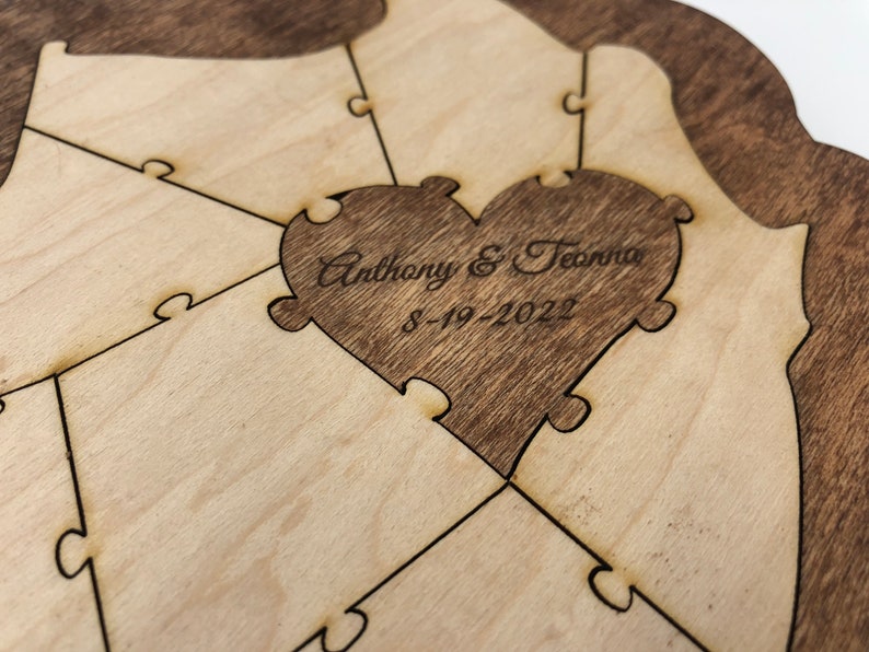 State Puzzle Guest Book Alternative Wooden Puzzle Personalized Guest Book Travel Guest Book Unique Map Guest Book image 6