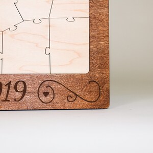 Personalized Wood Letter Puzzle Wedding Guest Book Alternative Unique Reception Sign In Idea Quality Rustic Non-Traditional Registry image 4