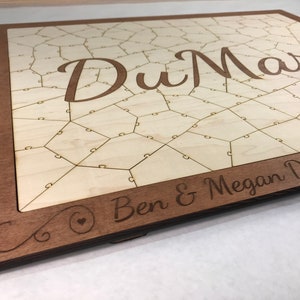 Last Name Wooden Puzzle Guest Book Alternative Unique & Personalized Wedding Guest Book Idea Sign In Book image 2