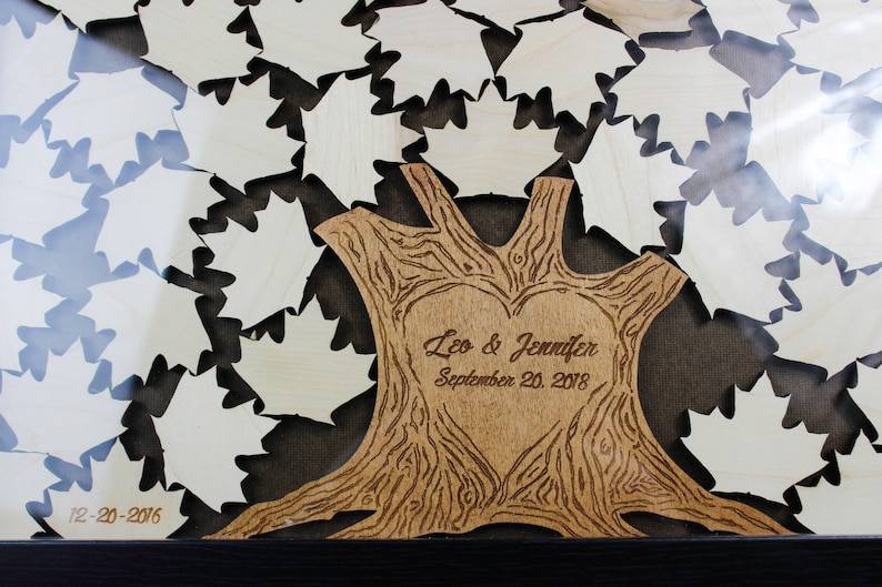 Personalized Wedding Tree Drop Box Guest Book Alternative Unique Guest Book Idea Custom Shadow Box Frame Guest Sign In Book image 2