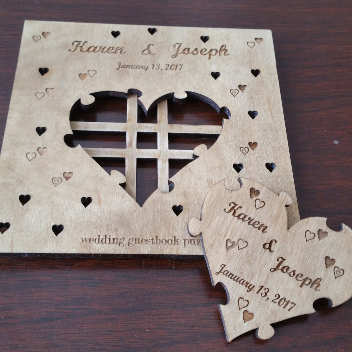 Custom Puzzle Box for Guest Books Etsy