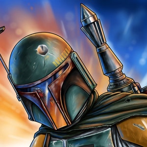 Star Wars Boba Fett 17x11 Original Artwork signed print