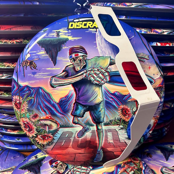 3D Thrower Supercolor Discraft Disc - with 3D Glasses!