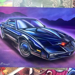 Knight Rider KITT signed art print