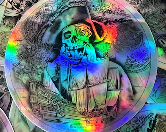 Never Say Die Holographic 3&quot; Decal by Michael Barnard