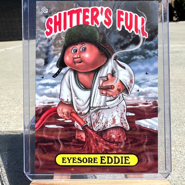 Eyesore Eddie  - Christmas Vacation Garbage Pail Kids parody card by Michael Barnard