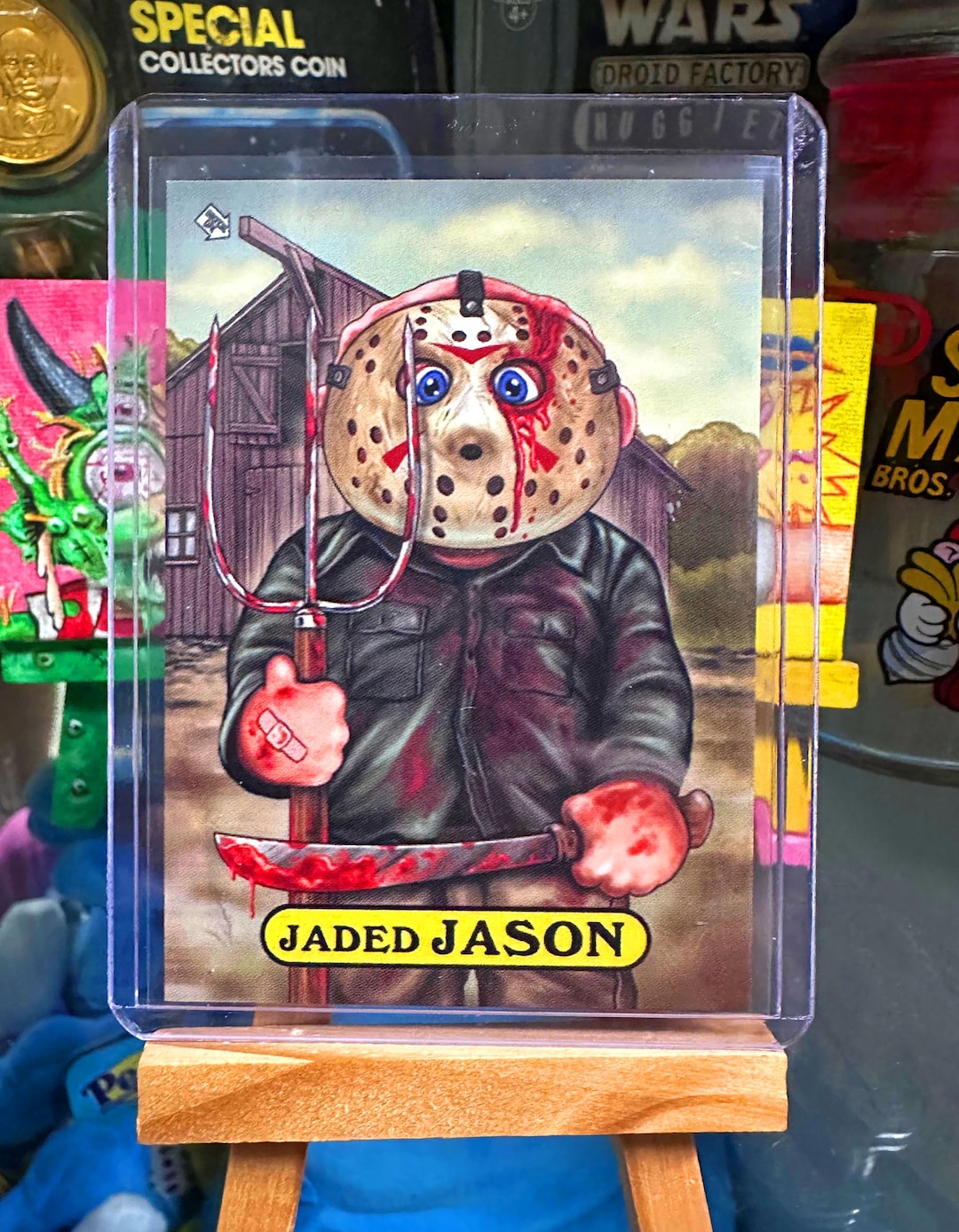 Jaded JASON - Friday the 13th Garbage Pail Kids Parody Card by