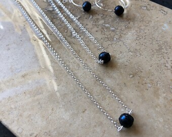 Real Black Pearl. Necklace. Single Real Black Pearl on Sterling Silver. Handmade to Order. Guaranteed Authentic.