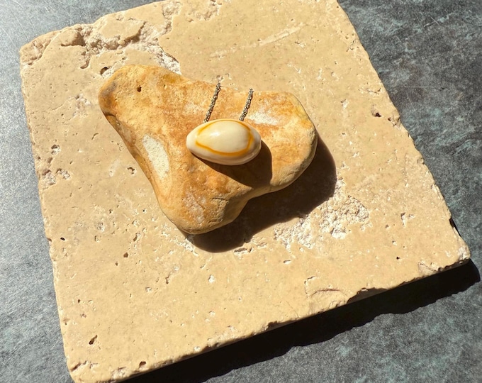 Golden Hour. Solid 9ct Necklace with real Gold Ring Cowrie Shell. Guaranteed Authentic.