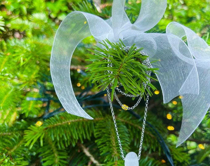 Winter White. Snowball. Genuine English Sea Glass on Sterling Silver Statement Necklace. Guaranteed Authentic.