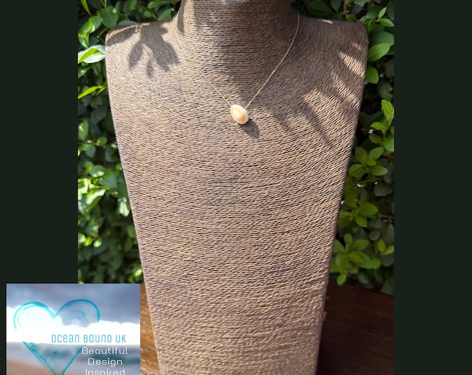 Golden Hour. 9ct/18ct Solid Gold. Real Gold Ring Cowrie Shell on Floating Solid Gold Necklace. Guaranteed Authentic.