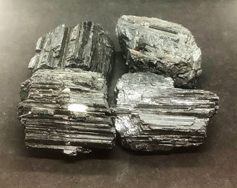 Black Tourmaline Mineral Specimen Pieces - 4 to 6 ounces