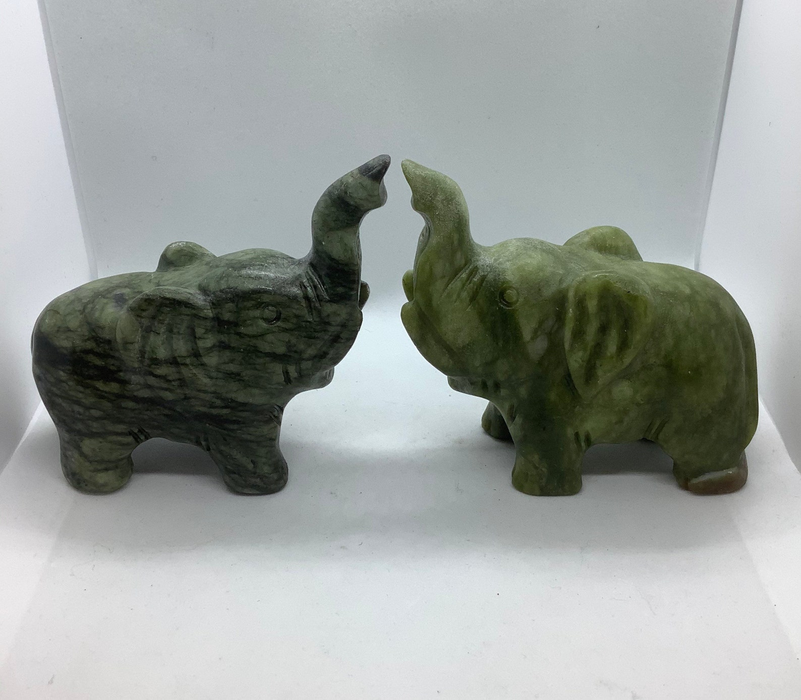 Small Jade Elephants Etsy