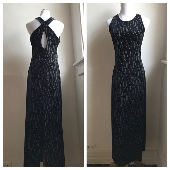 Valentines Dress | Long Black Velvet Evening Gown… - image 3