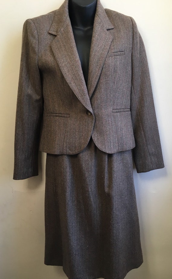 Classic Womens Skirt Suit | Mid Century Wool Suit 