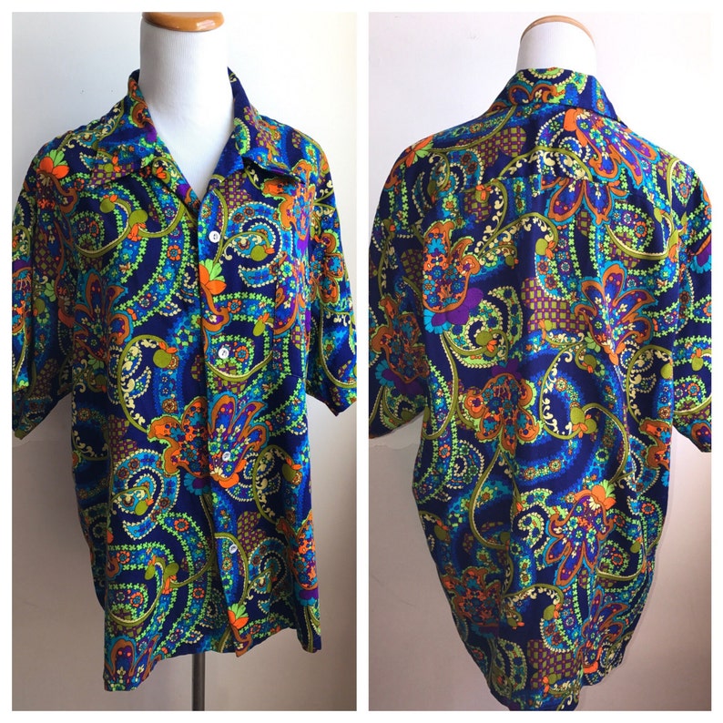 Vintage Psychedelic Hawaiian Shirt RARE 60s Collectible | Etsy