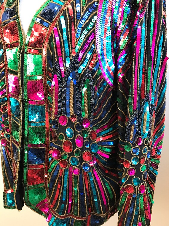 StageCoach Festival Sequin Jacket | Beaded Silk Se