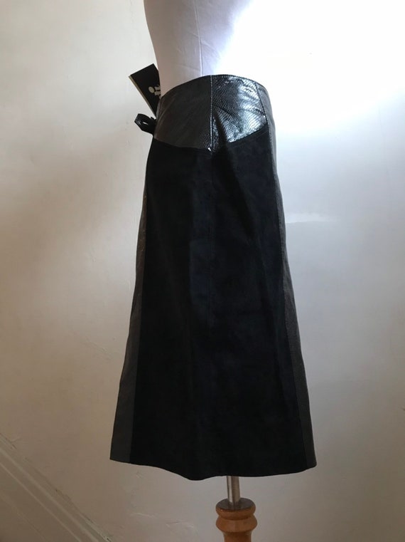 Black Snakeskin Skirt | 80s Grunge Skirt | Deadst… - image 6