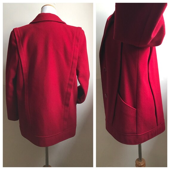 Vintage Red Fahsion Coat | 80s MacKintosh Coat | … - image 3