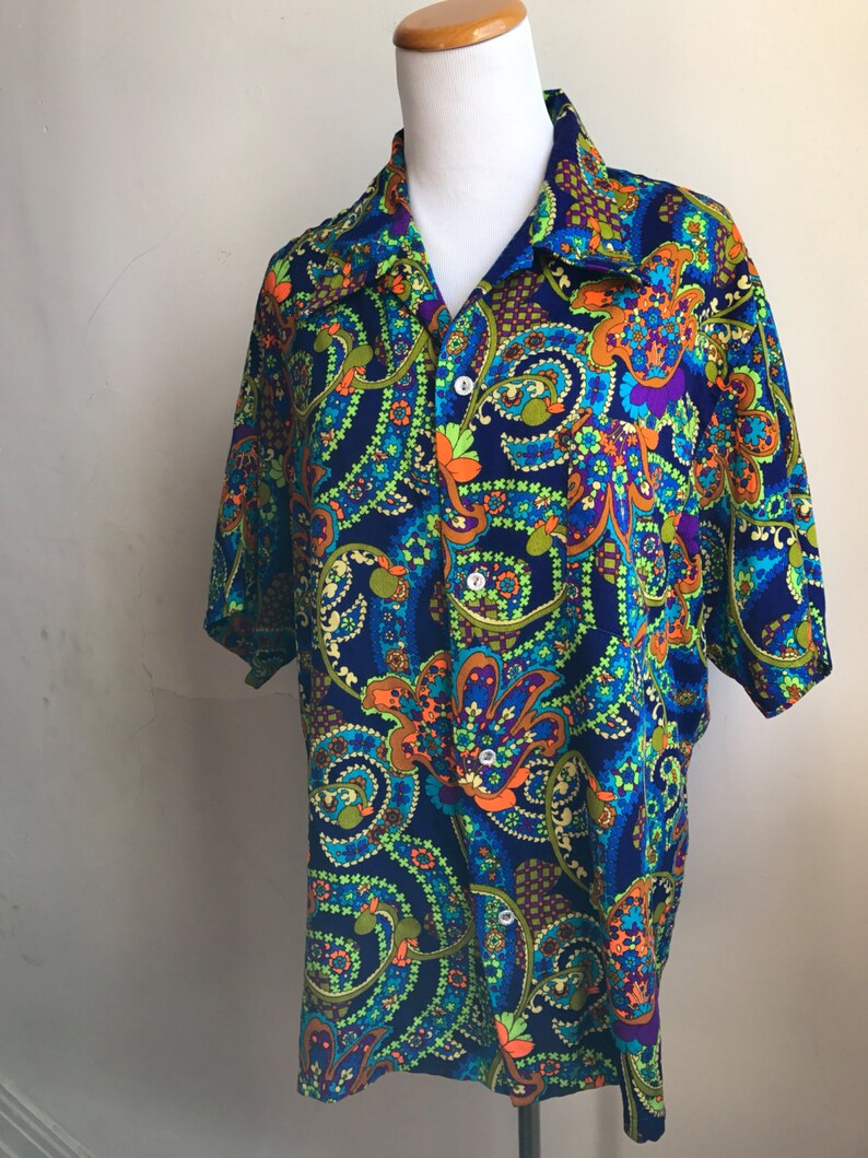 Vintage Psychedelic Hawaiian Shirt RARE 60s Collectible | Etsy