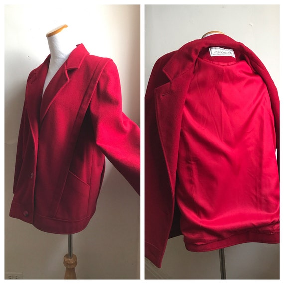 Vintage Red Fahsion Coat | 80s MacKintosh Coat | … - image 4