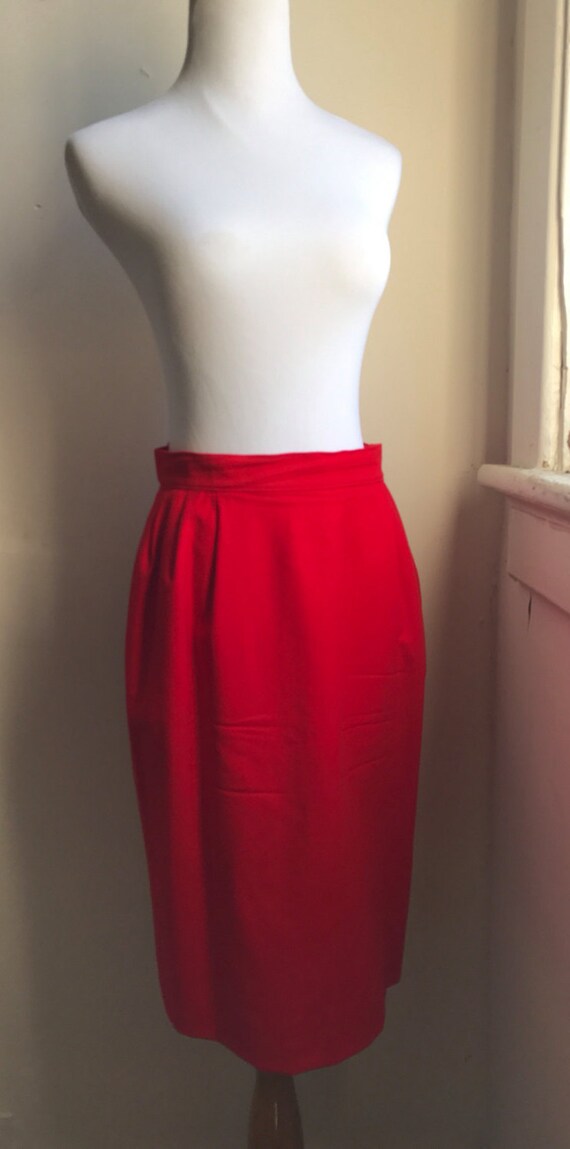 Vintage Pendleton Skirt | Red Wool Pencil Skirt |… - image 4