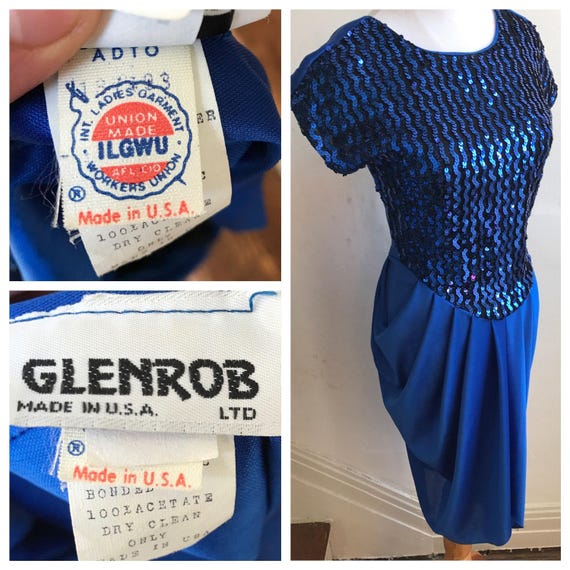 Electric Blue Sequin Dress | 80s Chick Party Dress - image 5