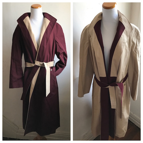 Vintage Etienne Aigner Trench Coat | Burgundy Reve