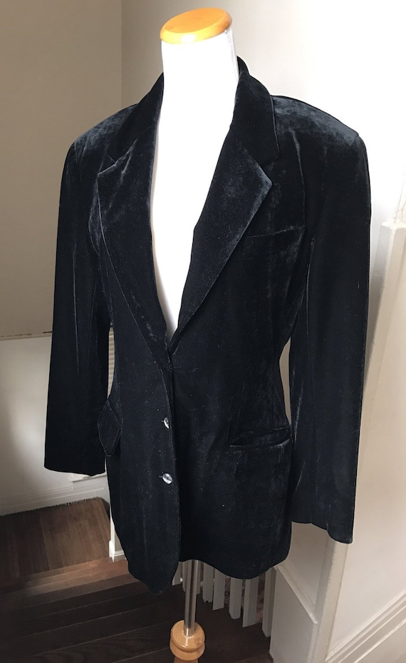 Black Velvet Blazer | Vintae Gothic Black Jacket