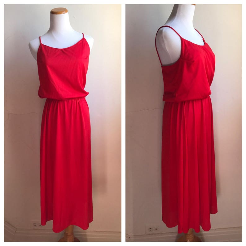 Vintage Red Tea Length Dress