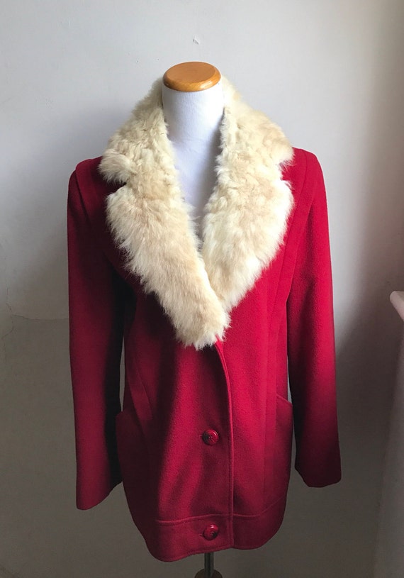 Vintage Red Fahsion Coat | 80s MacKintosh Coat | … - image 5