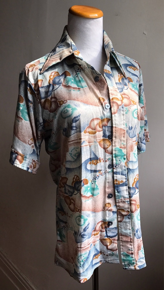 Funky 70s Shirt | Groovy Abstract Shirt | Hippie … - image 1