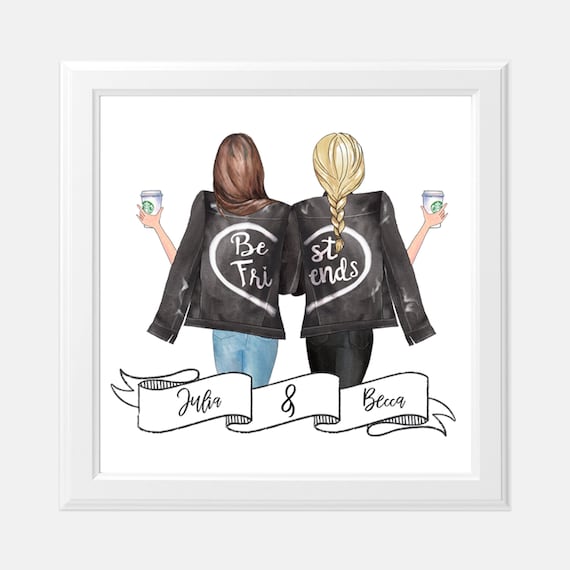 Custom Best Friend Art Print 8 X 8 DIGITAL DOWNLOAD Etsy UK