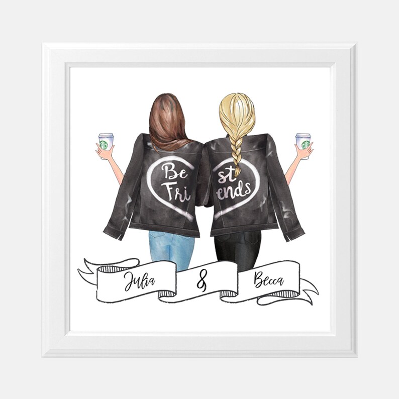 Custom Best Friend Art Print 8 x 8 DIGITAL DOWNLOAD Etsy