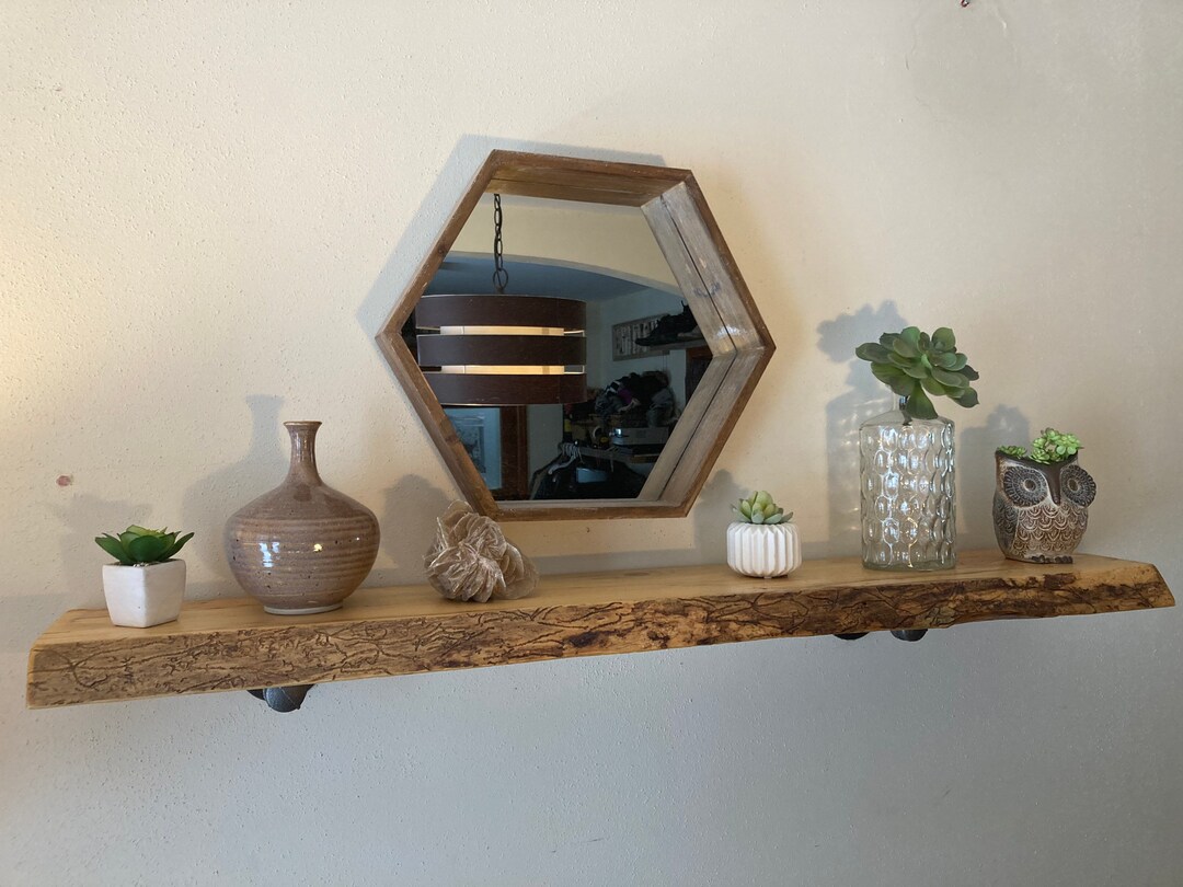 Live Edge Shelf, Natural Edge Wood Shelf 45L X 79 Hardware Included Etsy