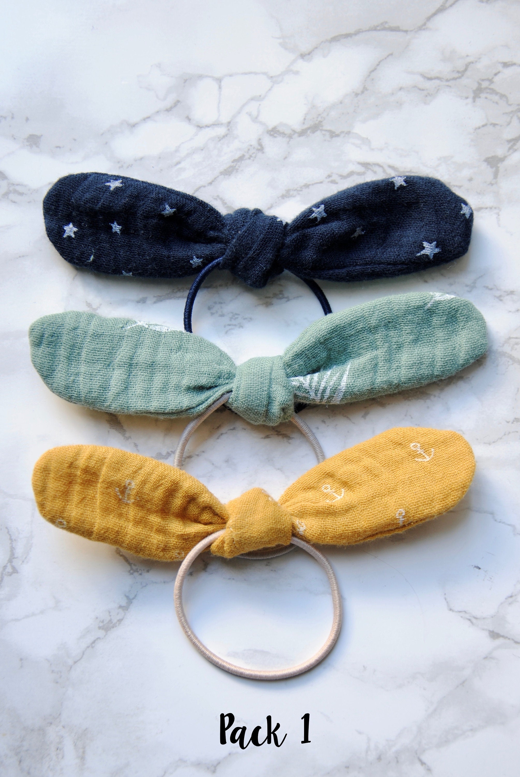 Hair Ties Elastics Bows 3 Pack Etsy UK