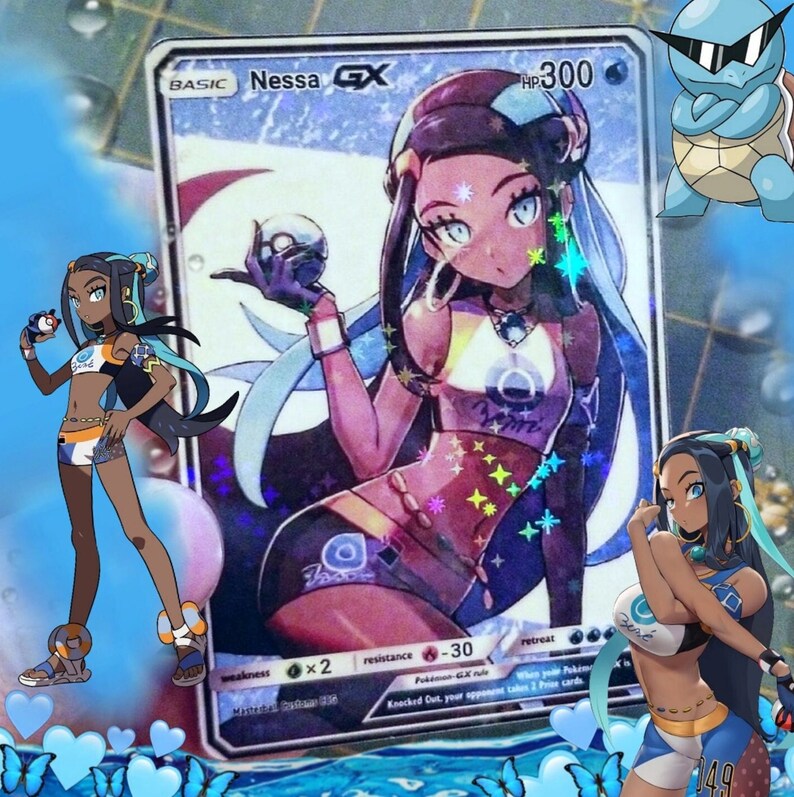 Custom Fanmade Trading Card Nessa GX Full Stars Holo Etsy