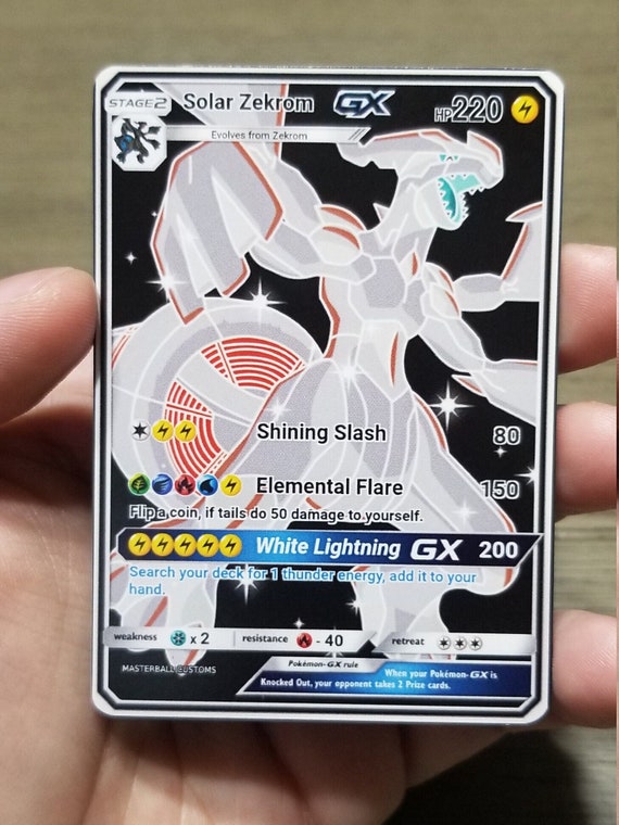 Solar Zekrom GX Custom Fan-made Pokemon Card 