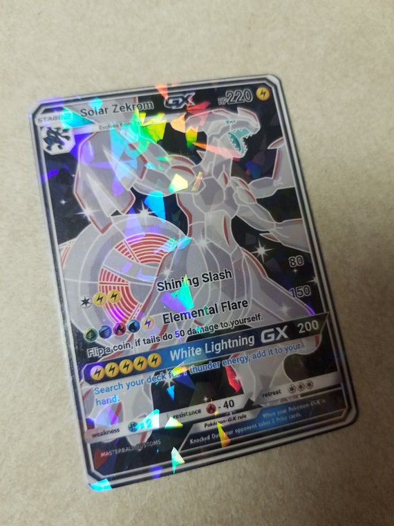 Solar Zekrom GX Shattered Ice Full Art Holo Fanmade Custom 