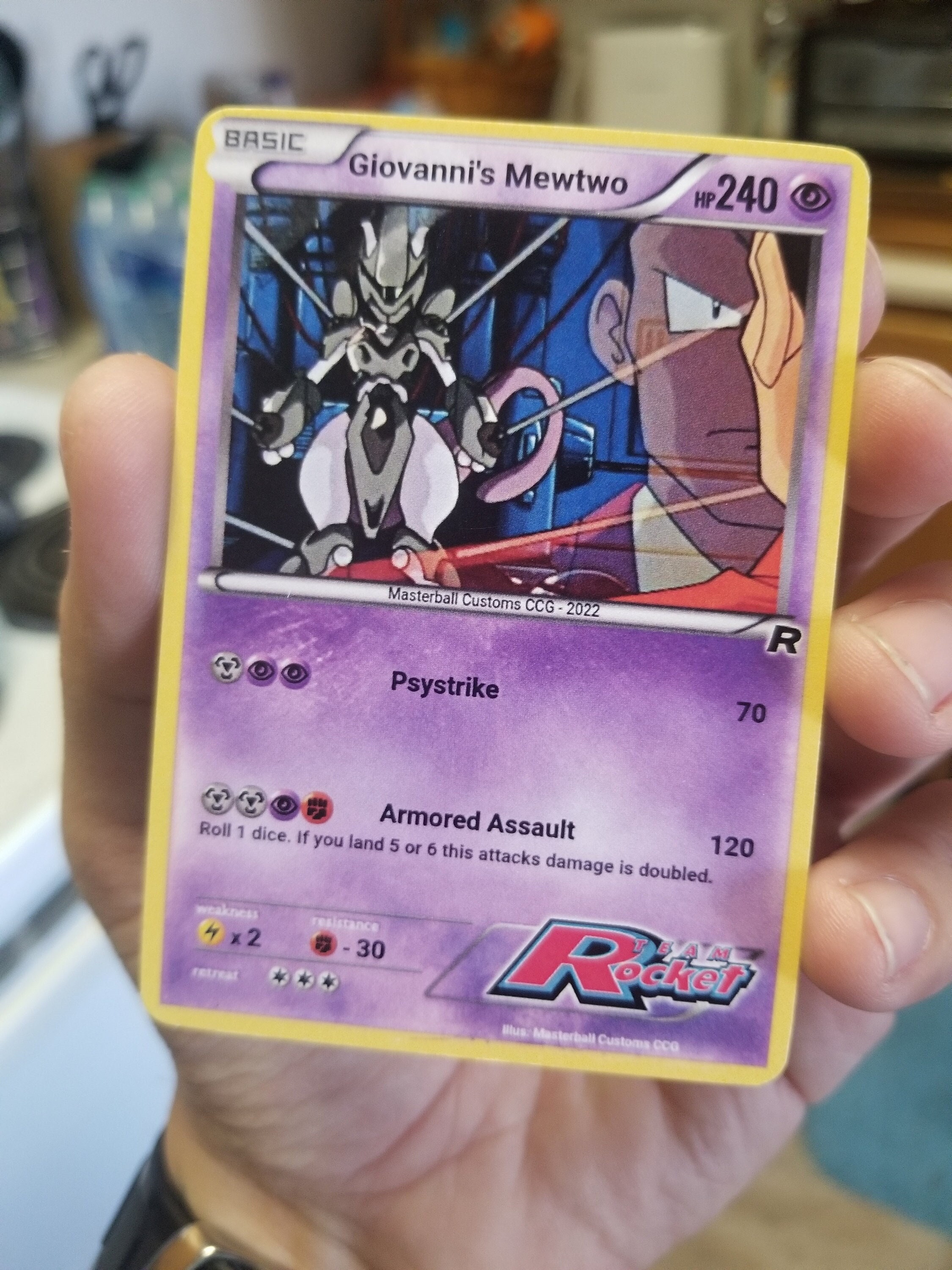 Mewtwo pokemon card in van gogh style