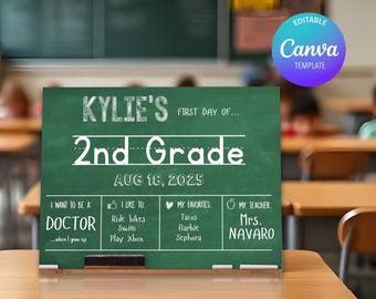 First day of school sign / back to school - digital / editable / printable