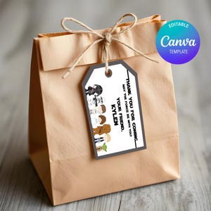 Star Wars thank you tag personalized with your child&#39;s name - digital / printable DIY Star Wars tag